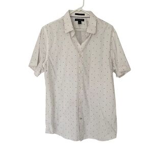 Banana Republic Men's White Short Sleeve Button Down Shirt Non Iron Standard Fit